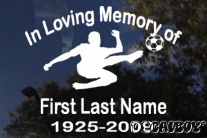 In Memory Soccer Player Car Decal