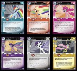 Size: 1024x954 | Tagged: safe, enterplay, applejack, fluttershy, pinkie pie, rainbow dash, rarity, twilight sparkle, alicorn, breezie, pony, g4, my little pony collectible card game, the crystal games, applebreezie, breezie pie, breeziefied, card, ccg, female, flutterbreez, mare, rainbow breez, rarbreez, species swap, twilight breezie, twilight sparkle (alicorn)