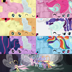 Size: 1024x1024 | Tagged: safe, gameloft, applejack, fluttershy, pinkie pie, rainbow dash, rarity, twilight sparkle, breezie, g4, it ain't easy being breezies, my little pony: friendship is magic, 3d texture, applebreezie, breezie pie, breeziefied, flutterbreez, mane six, rainbow breez, rarbreez, species swap, texture, twilight breezie