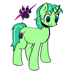 Size: 1200x1200 | Tagged: safe, artist:0liiver, oc, oc only, oc:clawin foam, pony, unicorn, horn, multicolored eyes, sectoral heterochromia, simple background, solo, standing, teal eyes, transparent background, unicorn oc