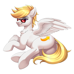 Size: 2000x2000 | Tagged: safe, artist:ynery, oc, oc:lightpoint, pegasus, pony, butt, glasses, handsome, lying down, male, on side, plot, seductive pose, simple background, solo, stallion, transparent background