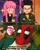 Size: 826x1024 | Tagged: safe, artist:brennimurasaki, pinkie pie, earth pony, human, pony, g4, 90s anime, anime, anime style, censored, censored vulgarity, crossover, deadpool, deadpool 2, female, lesbian, male, mare, marvel, movie quote, negasonic teenage warhead, wade wilson, yukio