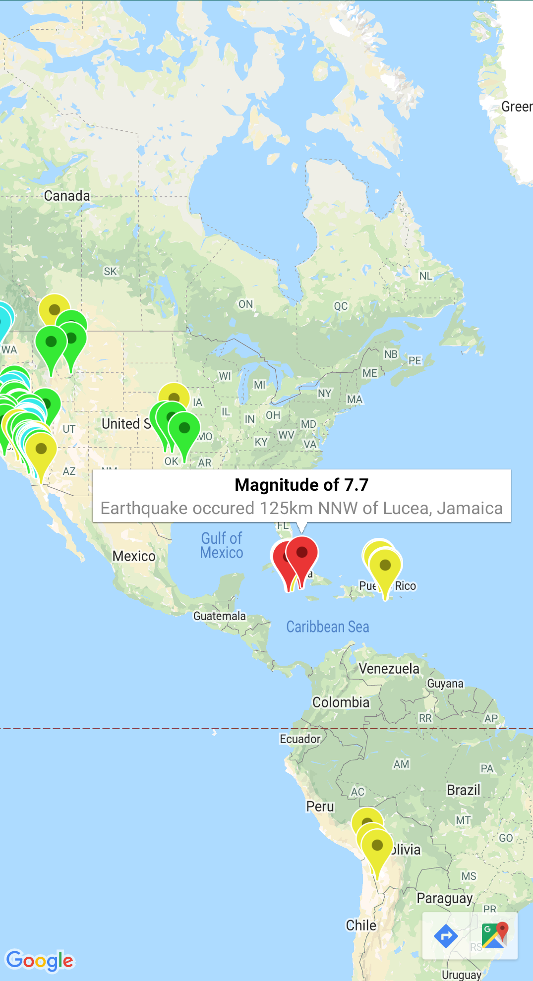 A map with a GeoJSON layer