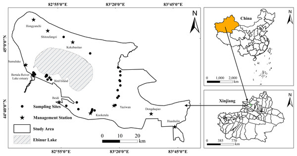 Study area and locations of sampling points.