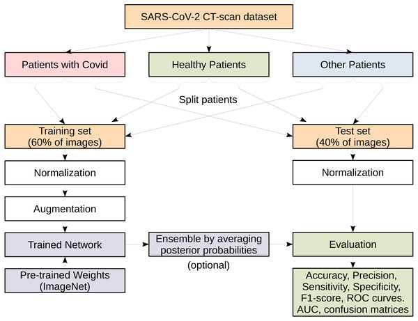 A flowchart representing the various steps in the process of models evaluation.