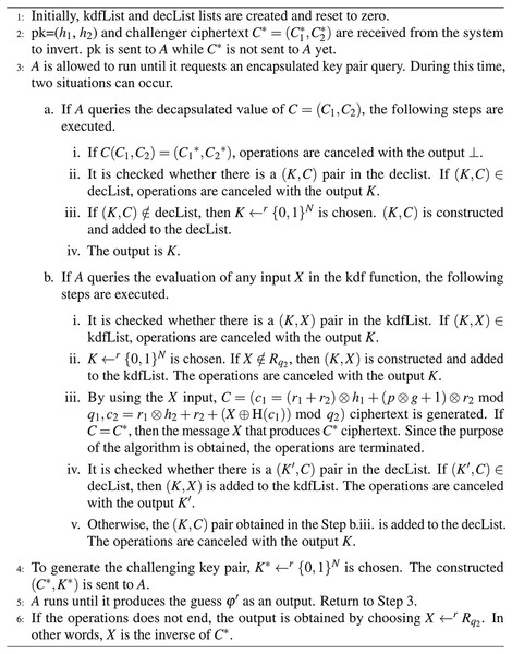 Algorithm 4: Possible queries for the security analysis.