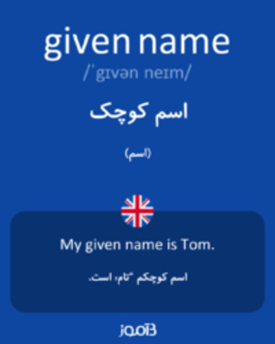  تصویر given name - دیکشنری انگلیسی بیاموز