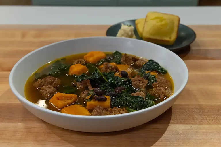 Sausage Kale Black Bean Soup