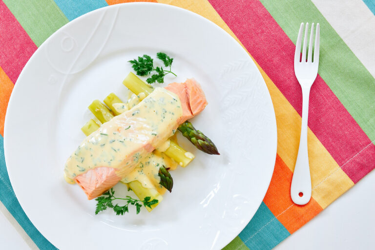 Poached Salmon with Chervil Hollandaise