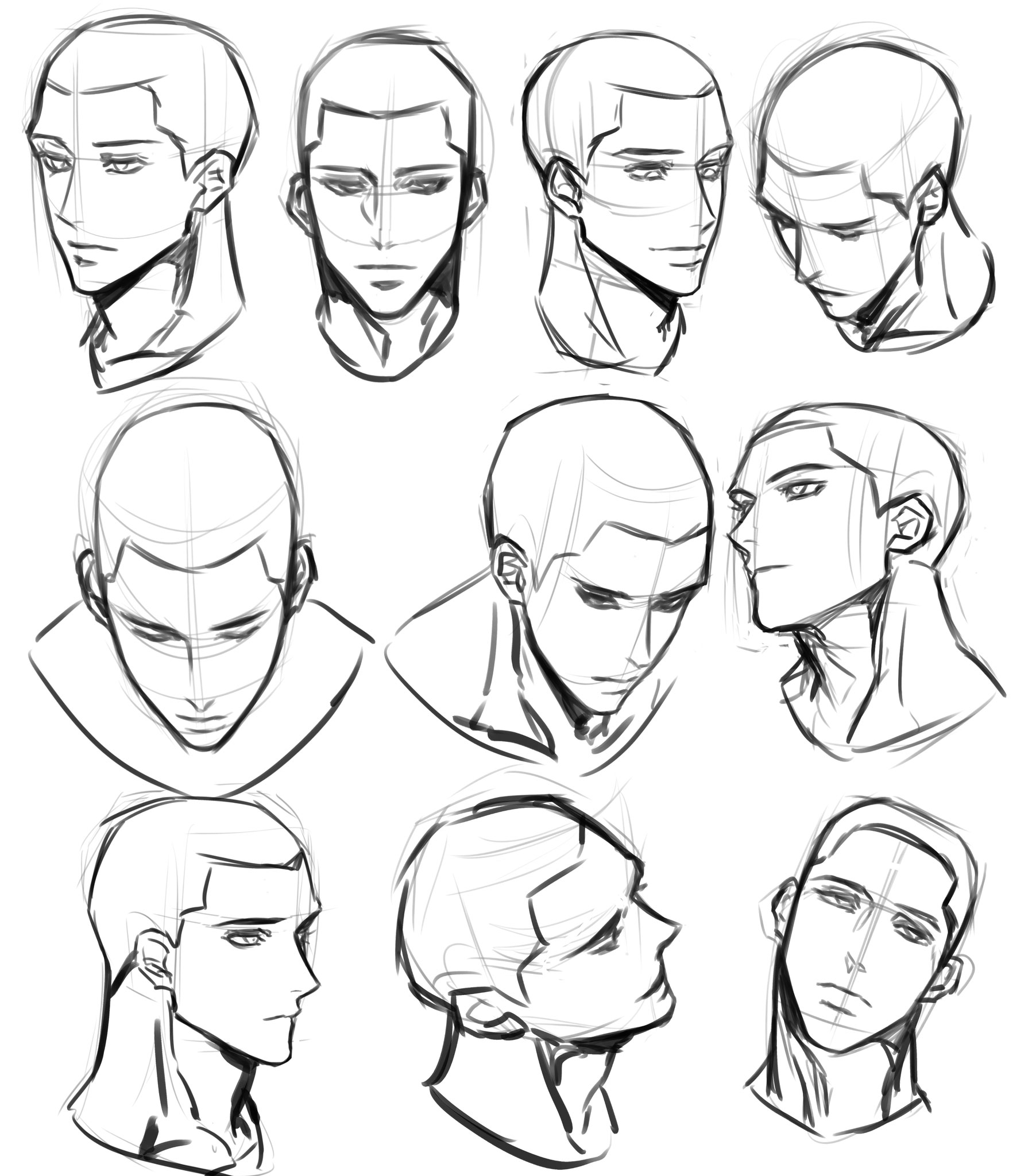 Ginástica vincular Assassino face reference drawing anime Caligrafia