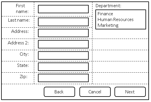 Image: A form arranged using automatic placement.