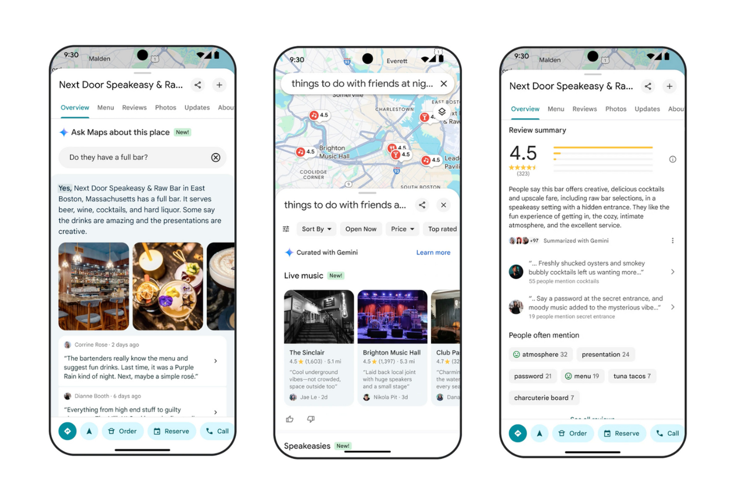 Screenshots showing Google Maps updates