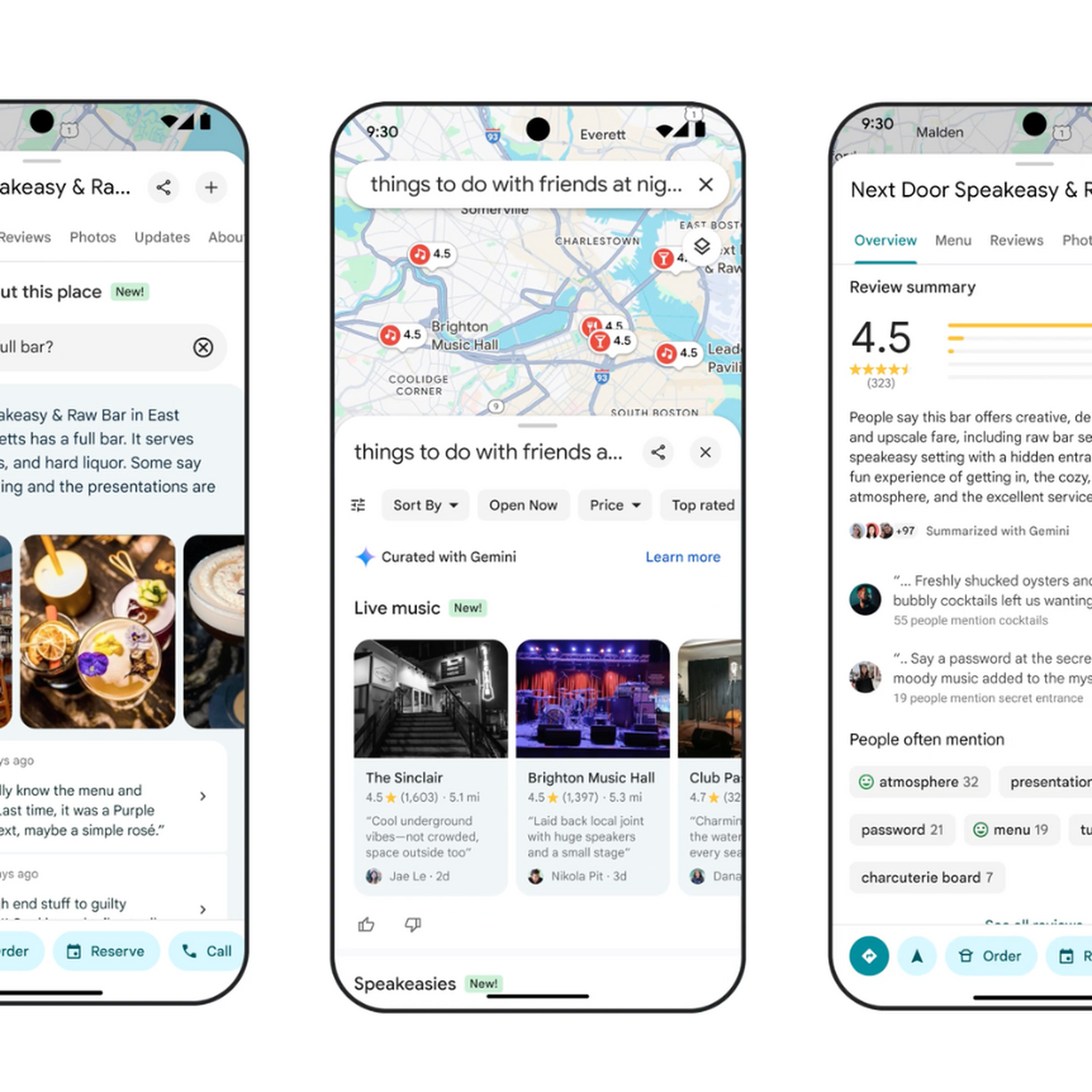 Screenshots showing Google Maps updates