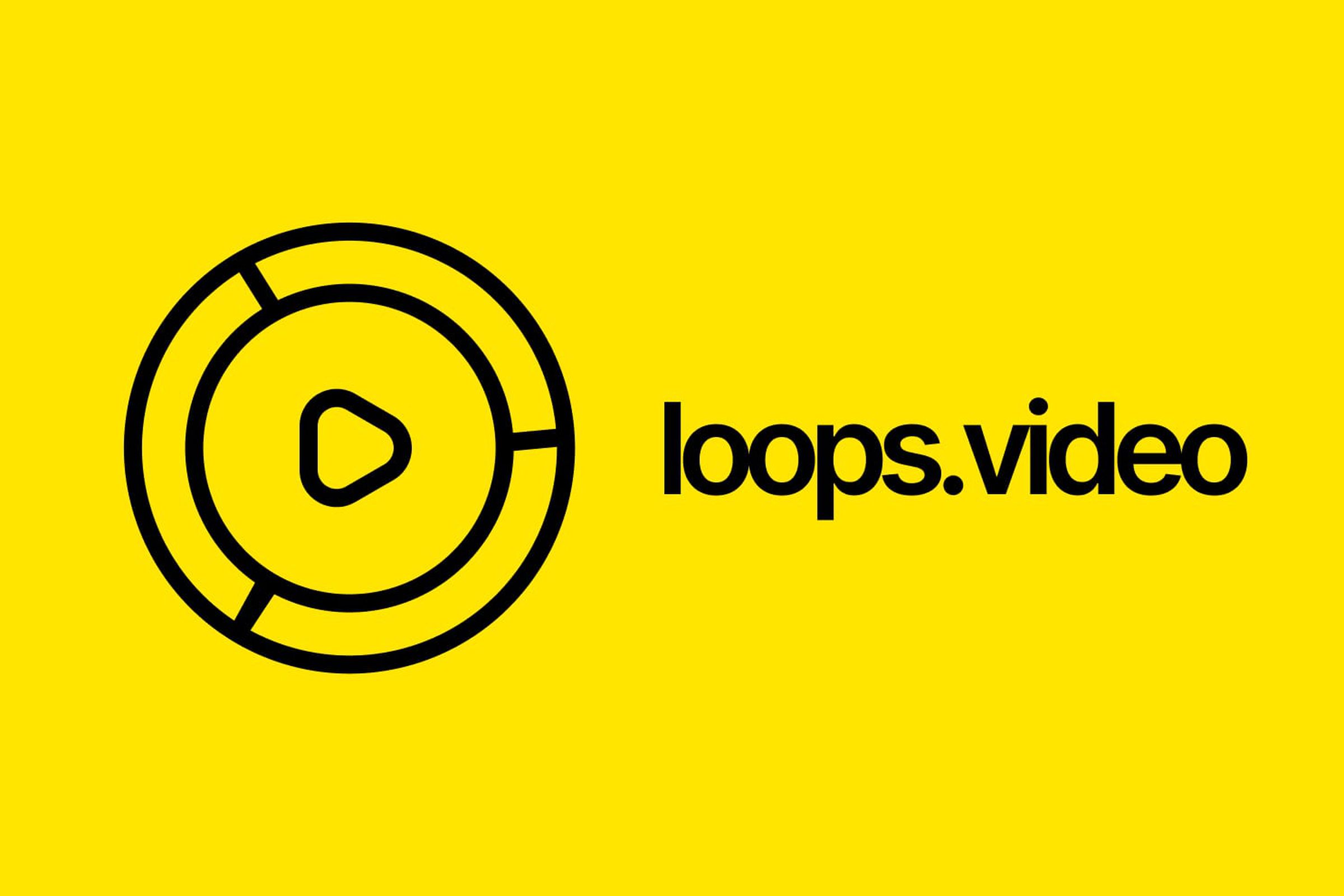 The Loops logo — a triangle inside a circle — next to the URL, loops.video