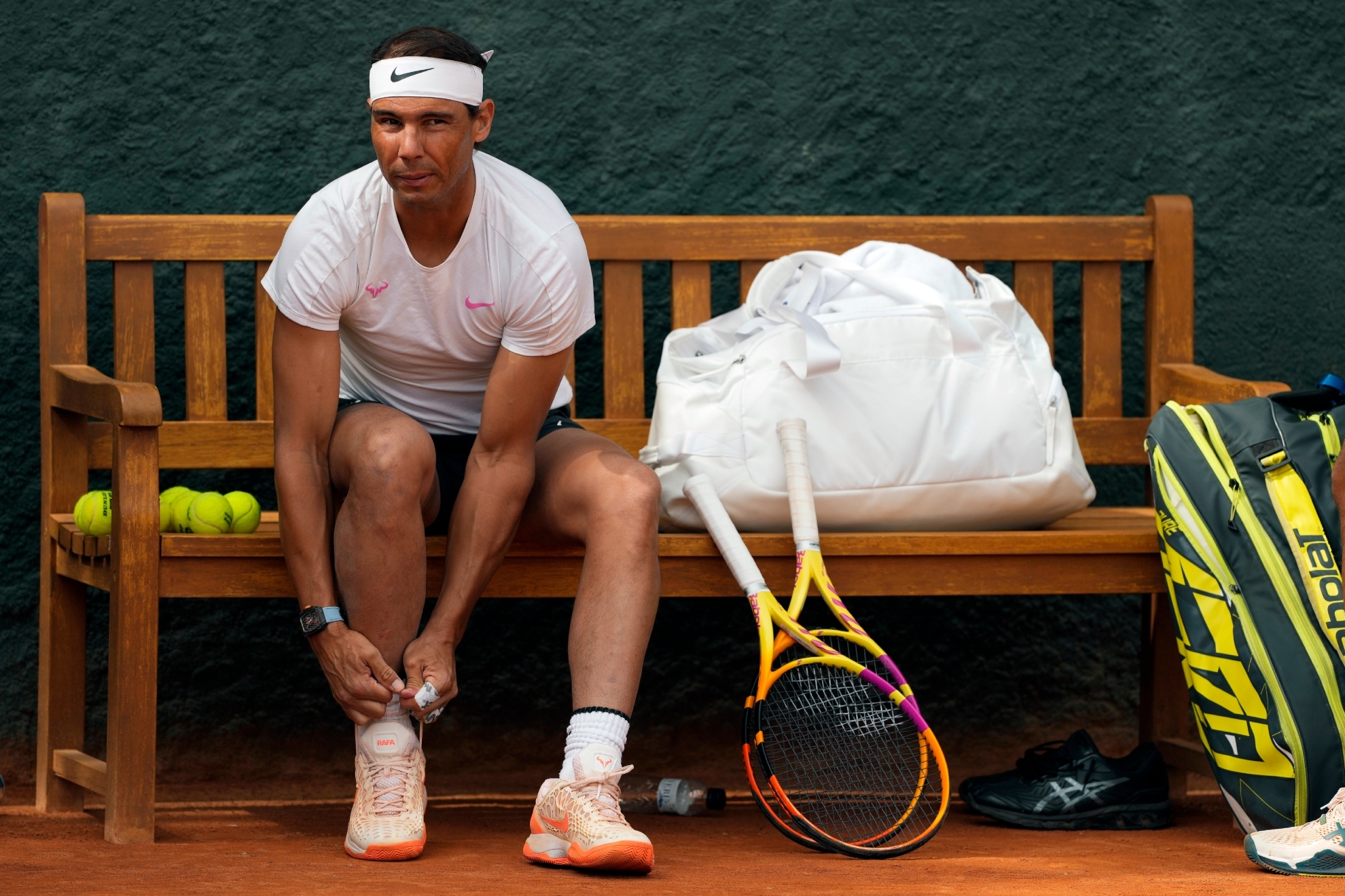 Nadal, antes de su entrenamiento del lunes