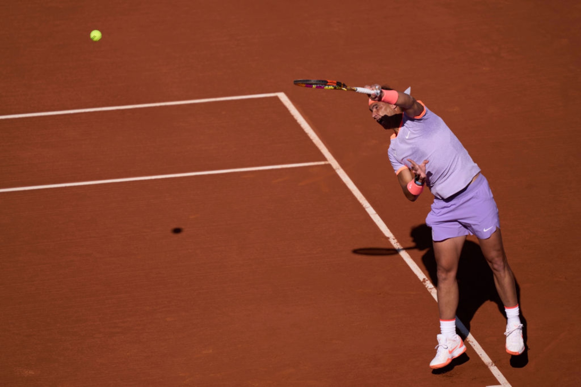 Nadal, en el momento del servicio