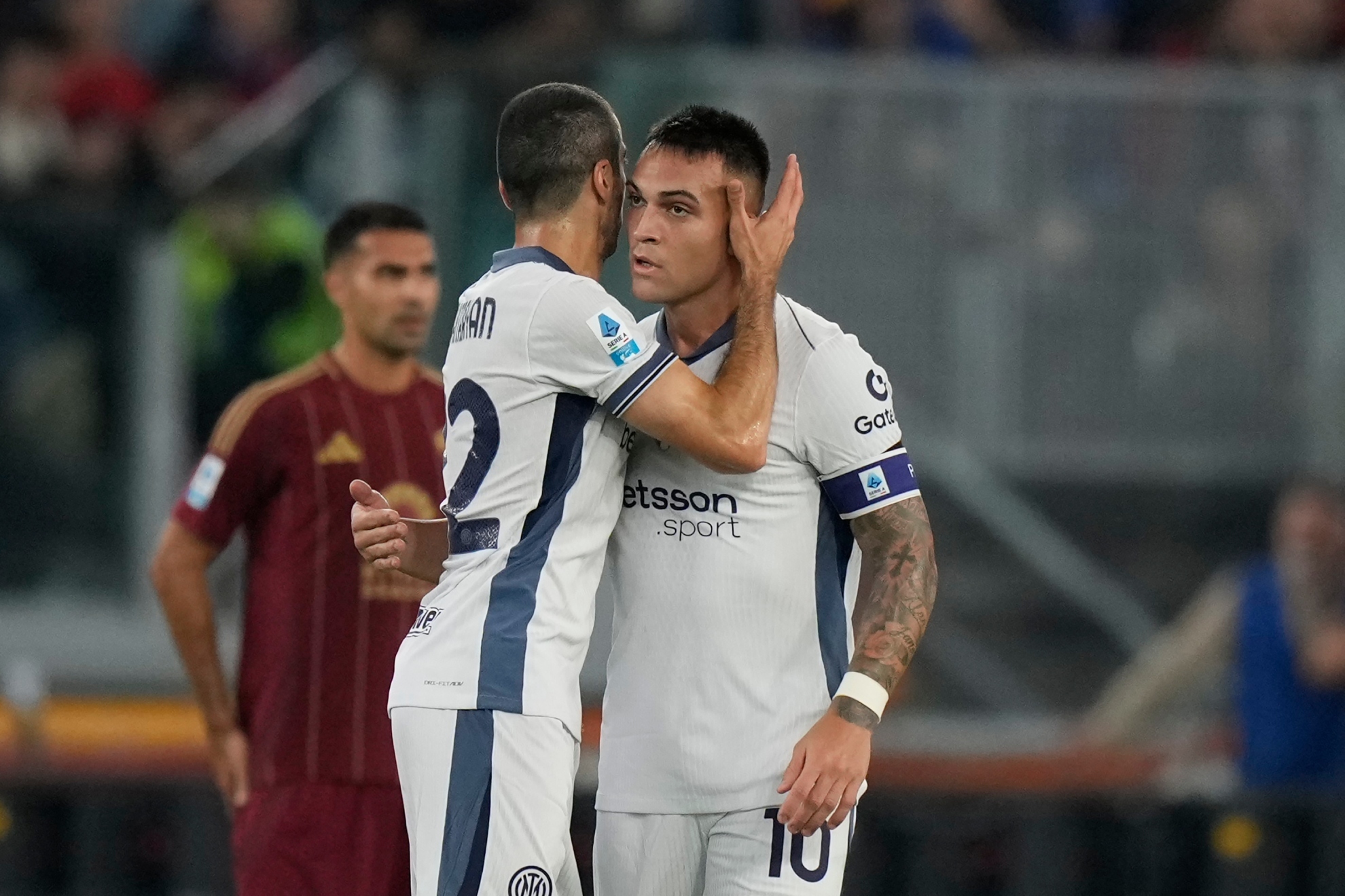 Lautaro celebra su gol ante la Roma.