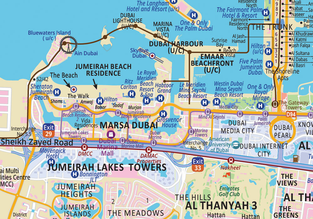 Detailed Map Of Dubai