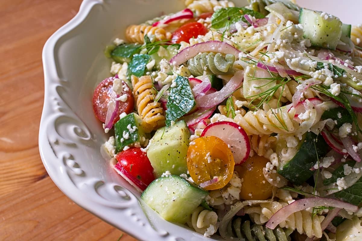 Summer Pasta Salad with Lemon Honey Vinaigrette