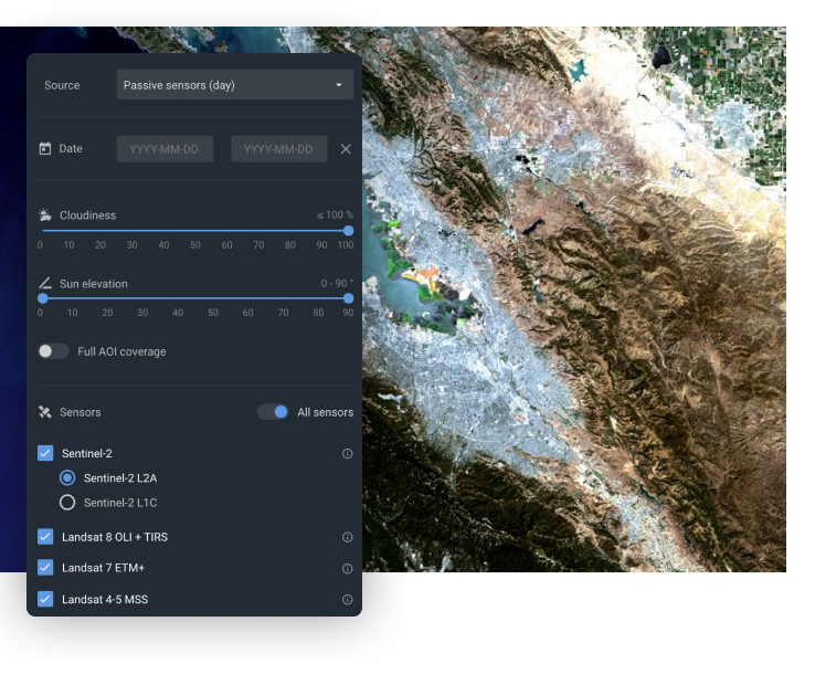 обмен изображениями EOSDA LandViewer по всему миру