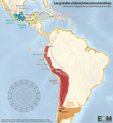 El mapa de las civilizaciones de la américa precolombina