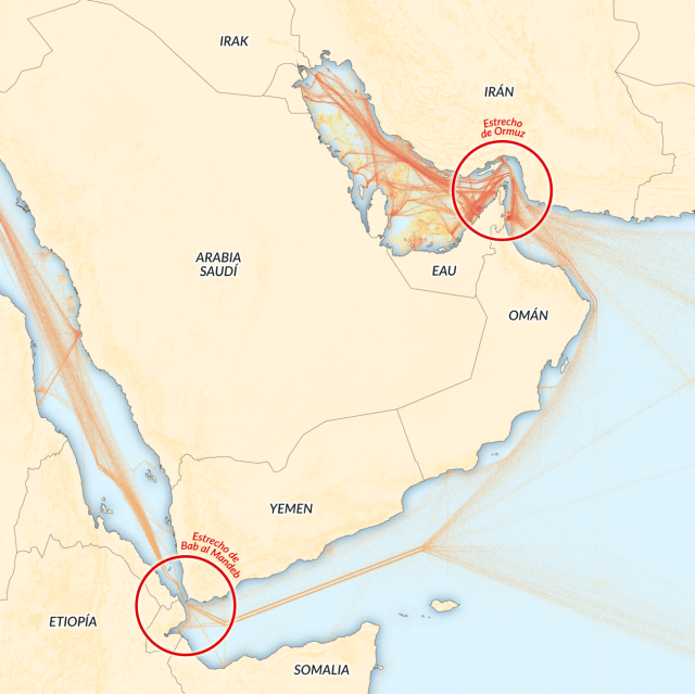 De Ormuz a Bab al Mandeb: la pinza marítima de Irán en Oriente Próximo