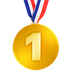 Bagaimana 1st Place Medal emoji terlihat di Apple.