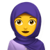 Bagaimana Woman with Headscarf emoji terlihat di Apple.