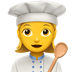 Bagaimana Woman Cook emoji terlihat di Apple.