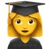 Bagaimana Woman Student emoji terlihat di Apple.