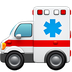 Bagaimana Ambulance emoji terlihat di Apple.