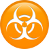 Bagaimana Biohazard emoji terlihat di Apple.