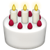 Bagaimana Birthday Cake emoji terlihat di Apple.