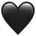 Bagaimana Black Heart emoji terlihat di Apple.