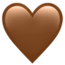 Bagaimana Brown Heart emoji terlihat di Apple.