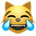 Bagaimana Cat with Tears of Joy emoji terlihat di Apple.