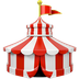 Bagaimana Circus Tent emoji terlihat di Apple.