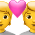 Bagaimana Couple with Heart emoji terlihat di Apple.