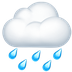 Bagaimana Cloud with Rain emoji terlihat di Apple.