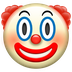 Bagaimana Clown Face emoji terlihat di Apple.