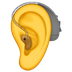 Bagaimana Ear with Hearing Aid emoji terlihat di Apple.