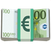 Bagaimana Euro Banknote emoji terlihat di Apple.