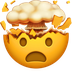 Bagaimana Exploding Head emoji terlihat di Apple.