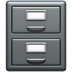 Bagaimana File Cabinet emoji terlihat di Apple.