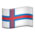 Bagaimana Flag: Faroe Islands emoji terlihat di Apple.