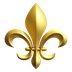 Bagaimana Fleur-De-Lis emoji terlihat di Apple.