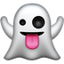 Bagaimana Ghost emoji terlihat di Apple.