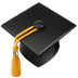 Bagaimana Graduation Cap emoji terlihat di Apple.