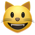 Bagaimana Grinning Cat emoji terlihat di Apple.