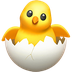 Bagaimana Hatching Chick emoji terlihat di Apple.